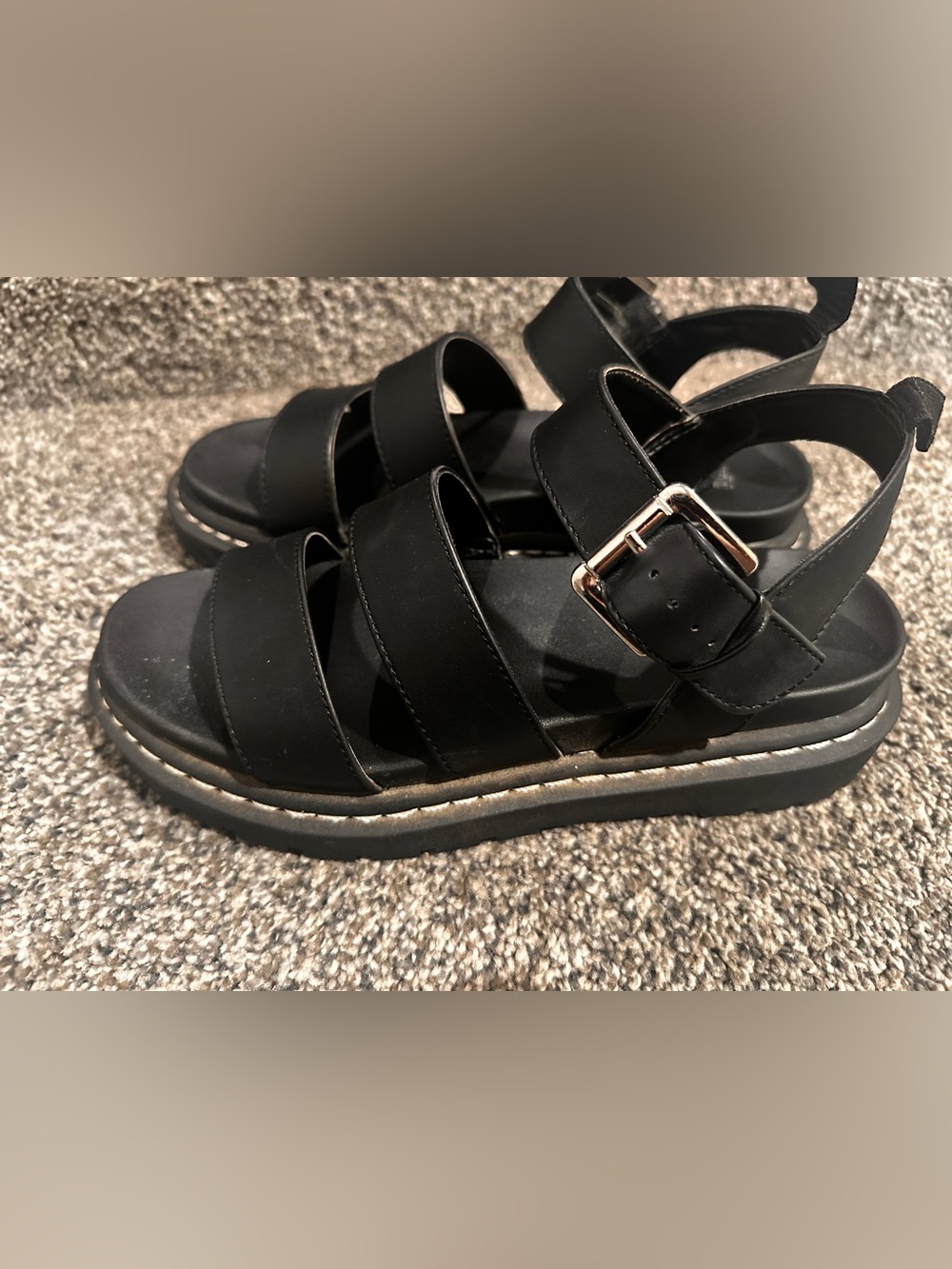 Target Black Strappy Buckle Platform Sandal